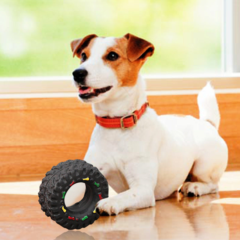 Tire shaped pet chew toy