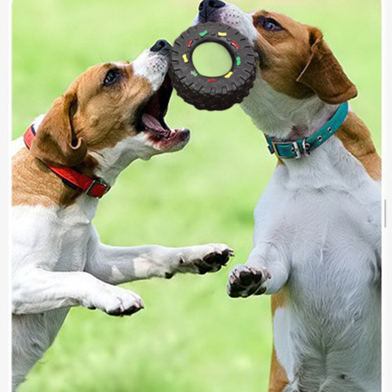Tire shaped pet chew toy